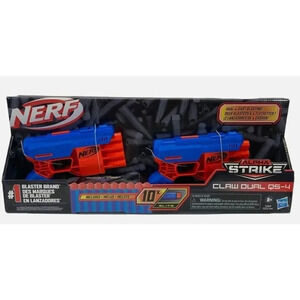 Nerf Alpha Strike Claw Dual QS-4 Blaster 10X Elite Foam Darts Hasbro 8+